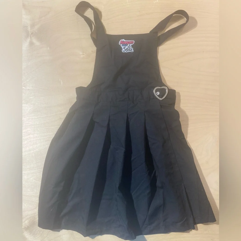 Justice PowerPuff Girls Black Pleated Pinafore Dress Large (12/14) (FS)